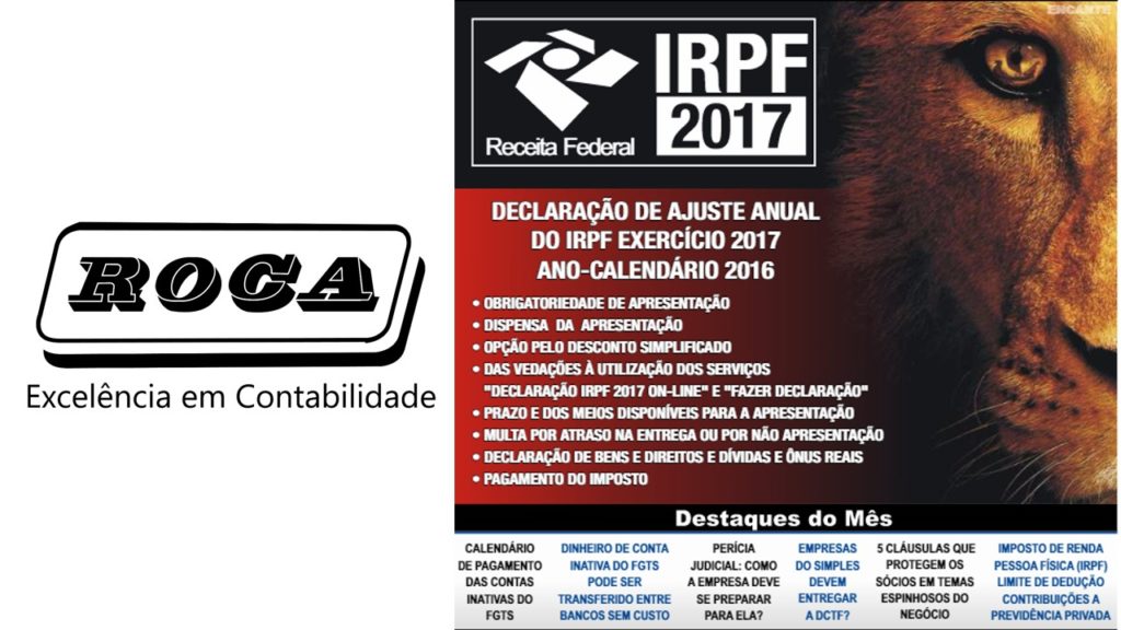 Imposto De Renda 2017 - ROCA CONTABILIDADE