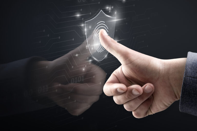 Biometric Technology Background With Fingerprint Scanning System - ROCA CONTABILIDADE